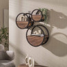 Etagère murale industrielle Ø 40 cm en acacia massif brun Circus
