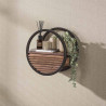 Etagère murale industrielle Ø 40 cm en acacia massif brun Circus