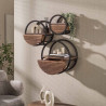 Etagère murale industrielle Ø 40 cm en acacia massif brun Circus
