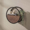 Etagère murale industrielle Ø 50 cm en acacia massif brun Circus