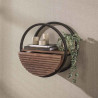 Etagère murale industrielle Ø 50 cm en acacia massif brun Circus