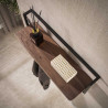Portemanteau mural industriel 6 crochets en acacia massif Harry