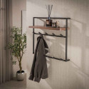 Portemanteau mural industriel 12 crochets en acacia massif Harry