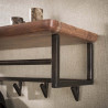 Portemanteau mural industriel 100 cm en acacia massif Endie