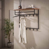 Portemanteau mural industriel H 80 cm en acacia massif Endie