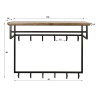 Portemanteau mural industriel H 80 cm en acacia massif Endie