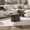 Table basse ovale style nature en acacia massif brun Sandie