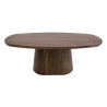 Table basse ovale style nature en acacia massif brun Sandie