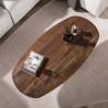 Table basse ovale style nature en acacia massif brun Sandie