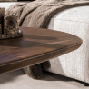 Table basse ovale style nature en acacia massif brun Sandie