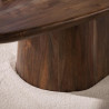Table basse ovale style nature en acacia massif brun Sandie