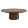 Table basse ovale style nature en acacia massif brun Sandie