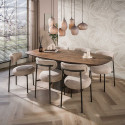 Table de salle &agrave; manger ovale 180 cm en acacia massif Sandie