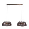 Suspension industrielle 2 lampes en métal ajouré cuivre antique Dream