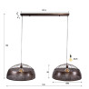 Suspension industrielle 2 lampes en métal ajouré cuivre antique Dream