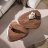 Lot de 2 tables basses industrielles métal et acacia massif Melba