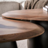 Lot de 2 tables basses industrielles métal et acacia massif Melba