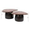 Lot de 2 tables basses industrielles métal et acacia massif Melba
