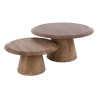 Lot de 2 tables basses style nature en acacia massif brun Ronie
