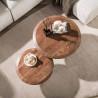 Lot de 2 tables basses style nature en acacia massif brun Ronie