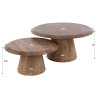Lot de 2 tables basses style nature en acacia massif brun Ronie