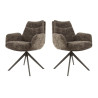 Fauteuil pivotant moderne en tissu Koraline (lot de 2)