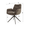Fauteuil pivotant moderne en tissu Koraline (lot de 2)