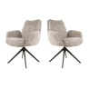 Fauteuil pivotant moderne en tissu Koraline (lot de 2)