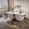 Fauteuil pivotant moderne en tissu Koraline (lot de 2)