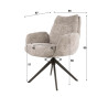 Fauteuil pivotant moderne en tissu Koraline (lot de 2)