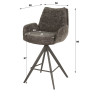 Chaise de salle à manger pivotante en tissu Koraline (lot de 2)