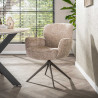 Chaise de salle manger pivotante en tissu chenille Zaya
