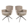 Chaise de salle manger pivotante en tissu chenille Zaya
