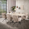 Chaise de salle manger pivotante en tissu chenille Zaya