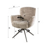 Chaise de salle manger pivotante en tissu chenille Zaya