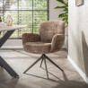 Chaise de salle manger pivotante en tissu chenille Zaya