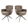 Chaise de salle manger pivotante en tissu chenille Zaya