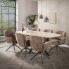 Chaise de salle manger pivotante en tissu chenille Zaya