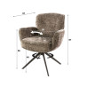 Chaise de salle manger pivotante en tissu chenille Zaya