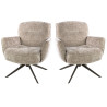 Fauteuil pivotant moderne en tissu chenille Zaya