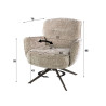 Fauteuil pivotant moderne en tissu chenille Zaya