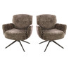 Fauteuil pivotant moderne en tissu chenille Zaya
