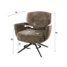 Fauteuil pivotant moderne en tissu chenille Zaya