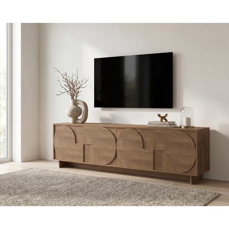 Buffet/bahut bas contemporain 205 cm coloris mercure Zenitude