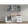 Cuisine complète 180 cm contemporaine blanc/chêne Louna