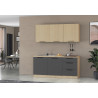 Cuisine complète 180 cm contemporaine anthracite mat/chêne Louna