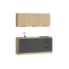 Cuisine complète 180 cm contemporaine anthracite mat/chêne Louna