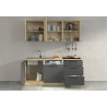 Cuisine complète 180 cm contemporaine anthracite mat/chêne Louna