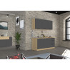 Cuisine complète 180 cm contemporaine anthracite mat/chêne Louna