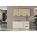 Cuisine compl&egrave;te 180 cm contemporaine cachemire/ch&ecirc;ne Louna